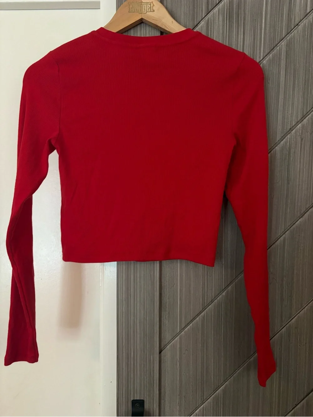 NWT Aritzia HomeStretch Rib Crew Waist Longsleeve Flashing Red Size Medium